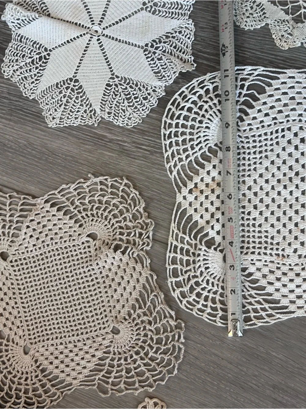 Handmade White Crochet Doily Set - Elegant Table Accents